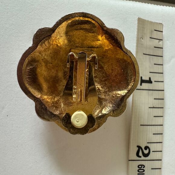 Vintage Dauplaise Clip-on Earrings Faux Pearls Gold Tone Setting 80s-90s - Picture 11 of 11